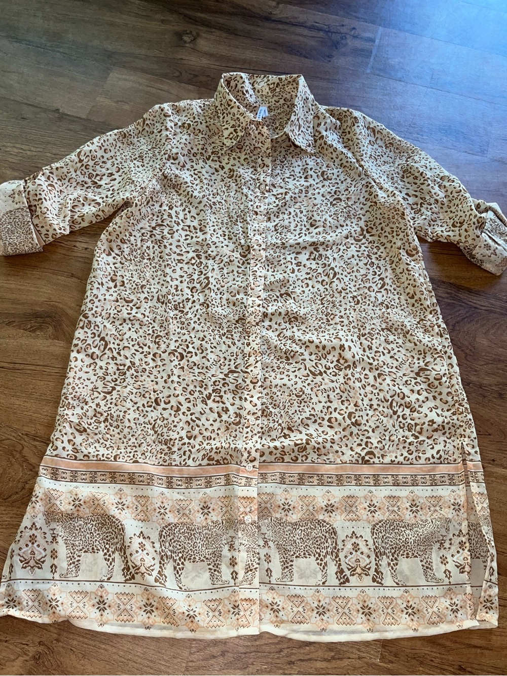 Live 4 Truth Women Large long Shirt Dress Leopard Print